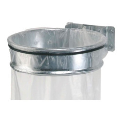 Support de sac mural avec couvercle gris manganese 110 l - 480 x 120 mm