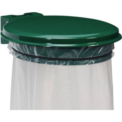 Support de sac mural avec couvercle vert pour 110 l - 480 x 120 mm