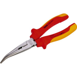 Pince bec demi rond coude isolee 160 mm