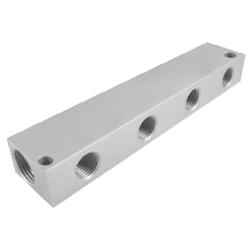 Bloc de distribution - a16 2xg 3/8 6xg 1/4 aluminium