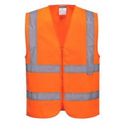 Gilet orange hi wi a zip taille xl
