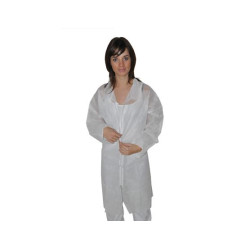 Blouse hygiene pp avec col 40g/m2 poignet elastique- blanc- taille l
