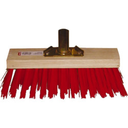 Balai cantonnier 31 cm vinyle sans manche couleur rouge douille metal renforce