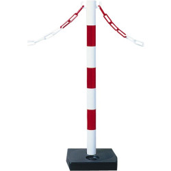 Poteau + socle pvc 4kg jaune / noir h 90mm socle 28x28x50mm