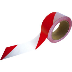 Ruban chantier rouge/blanc 50 mm x 100 m