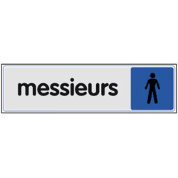 Plaque signalisation 170 x 40 mm plexiglass couleur 425 messieurs (texte