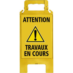 Chevalet pliable de signalisation jaune travaux en cours 580