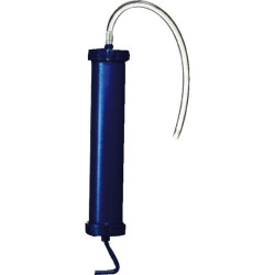 Seringue 500 ml corps acier laque bleu capuchon plastique + flexible