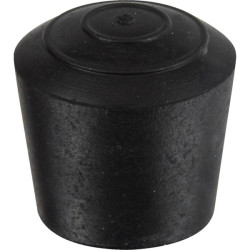 Embout rond enveloppant caoutchouc noir diam. 14 mm