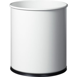 Corbeille a papier en acier epoxy 15 l - blanc - diam. 270 x 300 mm