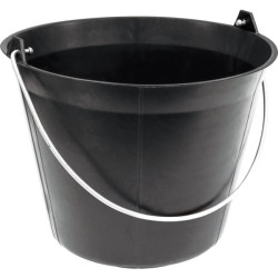 Seau plastique noir 11 litres anse 5,3