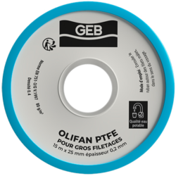 Olifan ptfe gros diametre 25 mm x 15 m x 0.2 mm cache vert