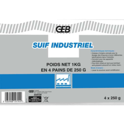 Suif industriel paquet de 1 kg (4 pains
