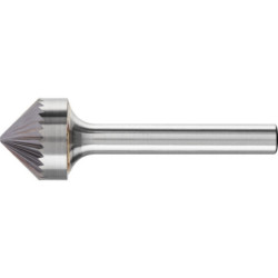 Fraises sur tige hm, forme conique pointue ksk 1608/6 z3 .tige 6 mm