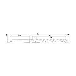 Forets hss hss cm din 345 type n (k) 30 diam 32