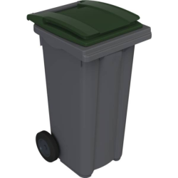 Conteneur poubelle 2 roues gris vert240 l - 100 kg - 1075 x 725 x 580 mm