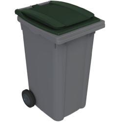 Conteneur poubelle 2 roues gris vert240 l - 100 kg - 1075 x 725 x 580 mm
