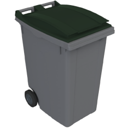 Conteneur poubelle 2 roues gris vert240 l - 100 kg - 1075 x 725 x 580 mm