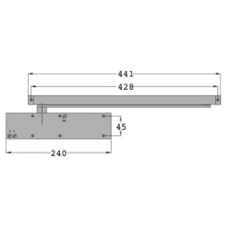 Ferme porte gr 400 -3 argent bras antivandalisme exclusive