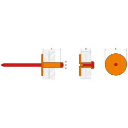 Rivet aveugle alu/acier tel c12 4.0 x 12 - mbox