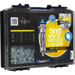 Coffret chevilles metallique a expansion- pince optee