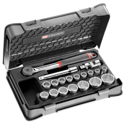 Coffret douil 1/2' 12p mm s.161b 19pc