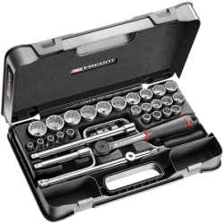 Coffret douil 1/2' 12p mm s.161b 30pc