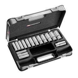 Coffret douil 1/2' longues 6p mm 16pc
