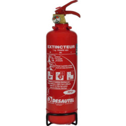 Extincteur poudre polyvalente abc 1 kg sous pression avec indicateur