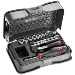 Coffret douil 1/4' 6p in r.161b 15pc