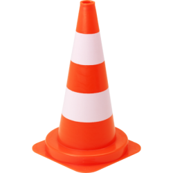 Balise plastique 50 cm - 1,100 kg pvc orange - 2 bandes blanches