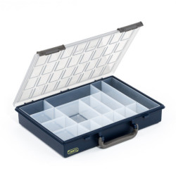 Mallette a compartiments plastique assortiment 55 4x8-17 bleu raaco