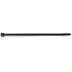 Sachet de 100 colliers type rilsan noir 200x3.6mm