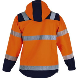 Cible veste softshell manches amovibles-t4 marine / orange
