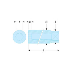 S.1'1/8 douille 1/2' 12 pans 1'1/8