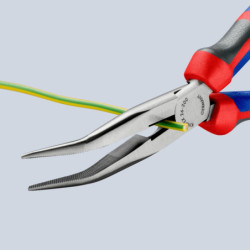Pince téléphone polie coudée avec branches multicomposant 200mm knipex