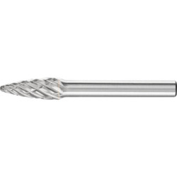 Fraise sur tige carbure f orme ogive bout rond 1225 steel 6mm 12x25mm pferd