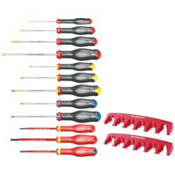 Jeu de 12 tournevis + ratelier