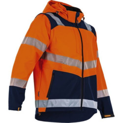 Cible veste softshell manches amovibles-t5 marine / orange
