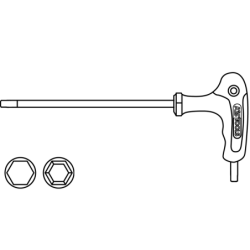 Clé mâle 6pans,sphérique 2,5mm