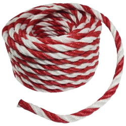 Cordage pp balisage d16 c25m blanc/rouge