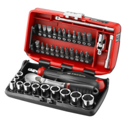 Coffret cliquet + douilles 1/4'' 6 pans OGVGRIP - boîte NANO