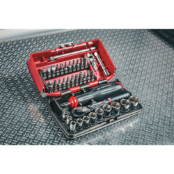 Coffret cliquet + douilles 1/4'' 6 pans OGVGRIP - boîte NANO
