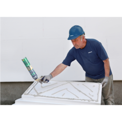Chevilles pu-ep mousses de polyuréthane colle pour etics/panneaux pour application avec pistolet 750