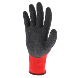 Gant poly rouge latex noir 8