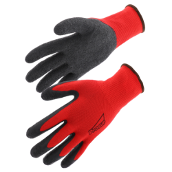 Gant poly rouge latex noir 8