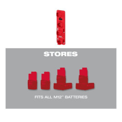 Packout' rangement mural support de batterie m12 - carton