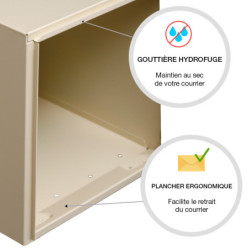Boite aux lettres preference 1 porte ivoire 1015