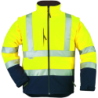 Veste hi-viz softshell 3m capuche integree jaune marine taille l