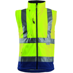 Veste hi-viz softshell 3m capuche integree jaune marine taille l